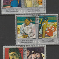 Yemen - Republic 1968 Paintings by Gauguin postage set of 6 (3 se-tenant pairs) cto used