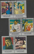 Yemen - Republic 1968 Paintings by Gauguin postage set of 6 (3 se-tenant pairs) cto used