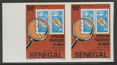 Senegal 1983 Stamp Exhibition 90f imperf pair from a limited printing unmounted mint as SG 766