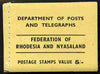 Rhodesia & Nyasaland 1955 5s booklet (yellow cover) complete and fine SG SB1