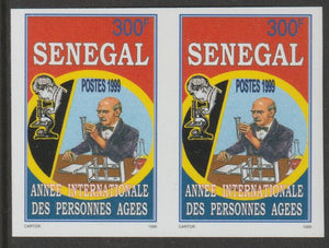 Senegal 1999 Int Year of the Elderly (Scientist) 300f imperf pair from a limited printing unmounted mint as SG 1587