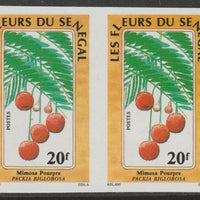 Senegal 1988 Flowers 20f imperf pair from a limited printing unmounted mint as SG 969