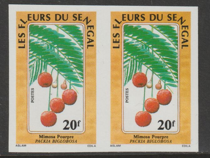Senegal 1988 Flowers 20f imperf pair from a limited printing unmounted mint as SG 969
