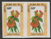 Senegal 1988 Flowers 60f imperf pair from a limited printing unmounted mint as SG 970