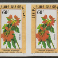 Senegal 1988 Flowers 60f imperf pair from a limited printing unmounted mint as SG 970