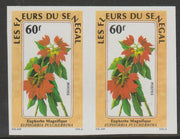 Senegal 1988 Flowers 60f imperf pair from a limited printing unmounted mint as SG 970
