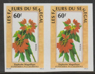 Senegal 1988 Flowers 60f imperf pair from a limited printing unmounted mint as SG 970
