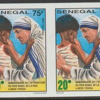 Senegal 1999 Nobel Peace Prize to Mother Teresa 75f imperf pair from a limited printing unmounted mint as SG 1600