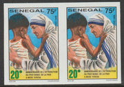 Senegal 1999 Nobel Peace Prize to Mother Teresa 75f imperf pair from a limited printing unmounted mint as SG 1600