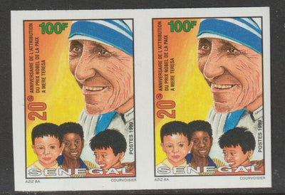 Senegal 1999 Nobel Peace Prize to Mother Teresa 100f imperf pair from a limited printing unmounted mint as SG 1601