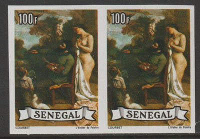 Senegal 1977 Paintings 100f Courbet imperf pair from a limited printing unmounted mint as SG 645