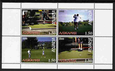 Adjaria 2000 Women's Golf perf sheetlet containing 4 values unmounted mint