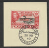 Falkland Islands Dependencies - South Shetlands 1944 overprint on KG6 Pictorial 2d (SG D3) on piece with full strike of Madame Joseph forged postmark type 158