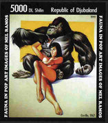 Djubaland Republic 1999 Fauna in Pop Art Images of Mel Ramos #2 imperf s/sheet (Gorilla) unmounted mint