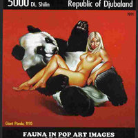 Djubaland Republic 1999 Fauna in Pop Art Images of Mel Ramos #3 imperf s/sheet (Giant Panda) unmounted mint