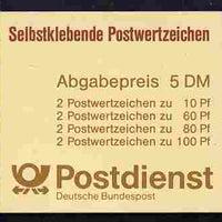 Germany - West 1991 Tourist Sights 5m self adhesive booklet complete and pristine, SG SB77