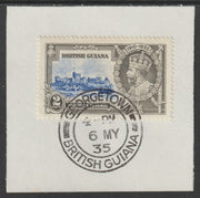 British Guiana 1935 KG5 Silver Jubilee 2c (SG 301) on piece with full strike of Madame Joseph forged postmark type 69 (First day of issue)
