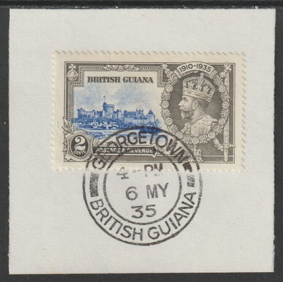British Guiana 1935 KG5 Silver Jubilee 2c (SG 301) on piece with full strike of Madame Joseph forged postmark type 69 (First day of issue)