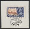 Nyasaland 1935 KG5 Silver Jubilee 3d (SG 125) on piece with full strike of Madame Joseph forged postmark type 314 (First day of issue)