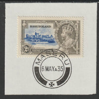 Basutoland 1935 KG5 Silver Jubilee 2d (SG 12) on piece with full strike of Madame Joseph forged postmark type 52 (First day of issue)
