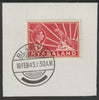 Nyasaland 1938-44 KG6 Leopard Symbol 1,5d carmine SG 132 on piece with full strike of Madame Joseph forged postmark type 317