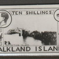 Falkland Islands 1936 KE8 10s Deception Island stamp-sized B&W photographic essay showing three-quarter portrait of Edward 8th, unissed due to abdication