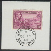 Montserrat 1938 KG6 Pictorial 1.5d purple on piece with full strike of Madame Joseph forged postmark type 263