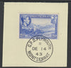 Montserrat 1938 KG6 Pictorial 2.5d ultramarine on piece with full strike of Madame Joseph forged postmark type 263
