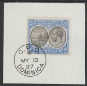Dominica 1923-33KG5 Badge of Colony 2.5d black & ultramarine on piece with full strike of Madame Joseph forged postmark type 139