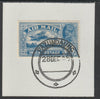 India Used in Burma 1929 Air 3a blue on piece with full strike of Madame Joseph forged postmark type 106