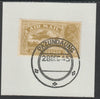 India Used in Burma 1929 Air 6a bistre on piece with full strike of Madame Joseph forged postmark type 106