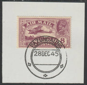 India Used in Burma 1929 Air 8a purple on piece with full strike of Madame Joseph forged postmark type 106