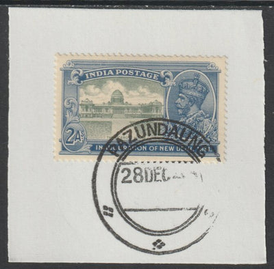 India Used in Burma 1931 New Delhi 2a on piece with full strike of Madame Joseph forged postmark type 106