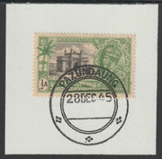 India Used in Burma 1935 Silver Jubilee 1/2a on piece with full strike of Madame Joseph forged postmark type 106