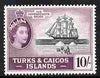 Turks & Caicos Islands 1957 Badge of the Colony 10s unmounted mint SG 250
