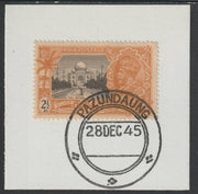 India Used in Burma 1935 Silver Jubilee 2.5a on piece with full strike of Madame Joseph forged postmark type 106