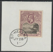 St Helena 1912 KG5 Pictorial 8d on piece with full strike of Madame Joseph forged postmark type 338