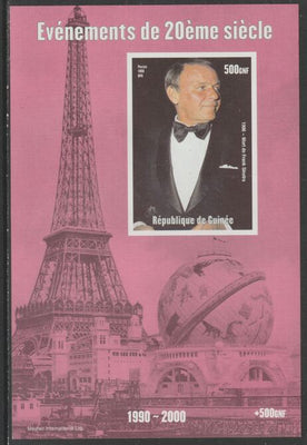 Guinea - Conakry 1998 Events of the 20th Century 1990-2000 Death of Frank Sinatra imperf souvenir sheet unmounted mint. Note this item is privately produced and is offered purely on its thematic appeal