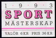 Sweden 1993 Sports Championships 36k booklet complete and fine, SG SB456