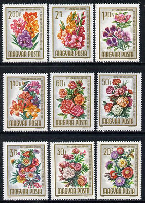 Hungary 1965 Liberation (Flowers) perf set of 9 unmounted mint, Mi 2111-19*