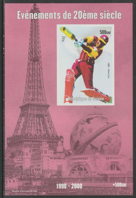 Guinea - Conakry 1998 Events of the 20th Century 1990-2000 Brian Lara (cricket) imperf souvenir sheet unmounted mint. Note this item is privately produced and is offered purely on its thematic appeal