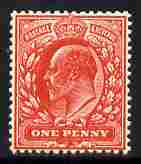 Great Britain 1911 KE7 1d rose-red without watermark very slight gum crease but unmounted mint with usual offset on reverse, SG 272a