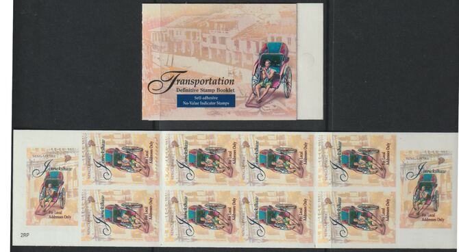 Singapore 1997 (22c) Jinrickshaw self-adhesive booklet containing pane of 10 complete, SG SB29