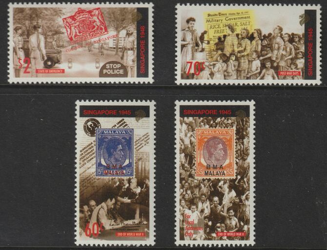 Singapore 1995 50th Anniversary of End of Second World War perf set of 4 unmounted mint, SG 803-06