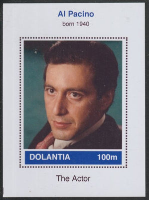Dolantia (Fantasy) Al Pacino imperf deluxe sheetlet on glossy card (75 x 103 mm) unmounted mint