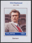 Dolantia (Fantasy) Clint Eastwood imperf deluxe sheetlet on glossy card (75 x 103 mm) unmounted mint