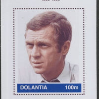 Dolantia (Fantasy) Steve McQueen imperf deluxe sheetlet on glossy card (75 x 103 mm) unmounted mint