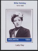 Dolantia (Fantasy) Billie Holiday imperf deluxe sheetlet on glossy card (75 x 103 mm) unmounted mint