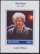 Dolantia (Fantasy) Bob Dylan imperf deluxe sheetlet on glossy card (75 x 103 mm) unmounted mint
