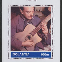 Dolantia (Fantasy) Django Reinhardt imperf deluxe sheetlet on glossy card (75 x 103 mm) unmounted mint